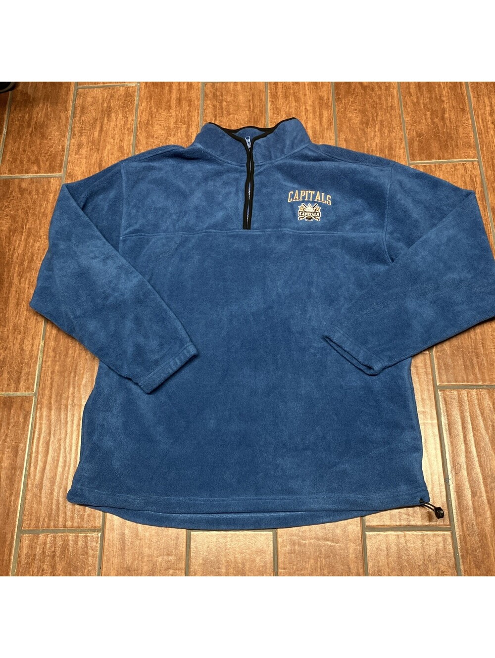 NHL Washington Capitals Fleece Pullover XL Blue 100% Poly 1/4 Zip